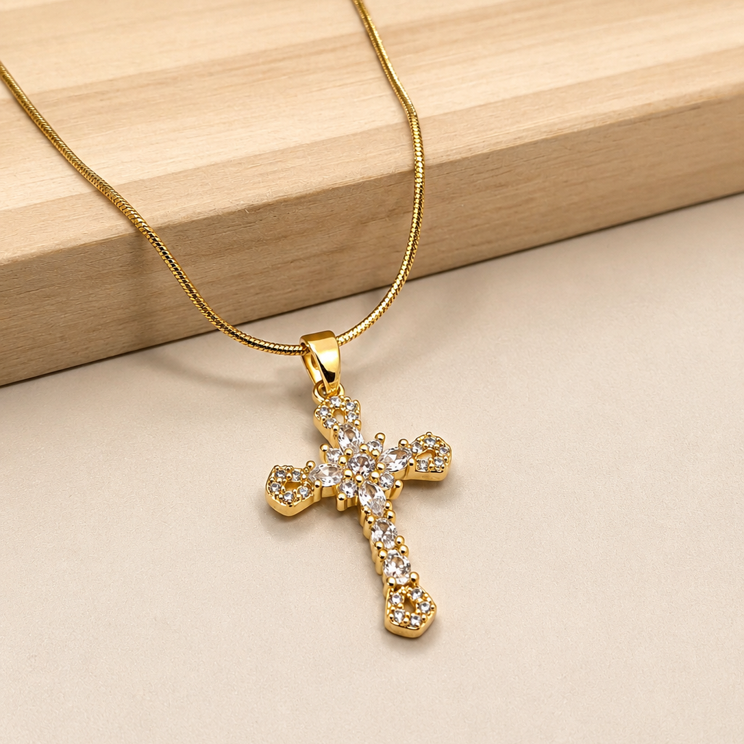 Cross Cluster Necklace