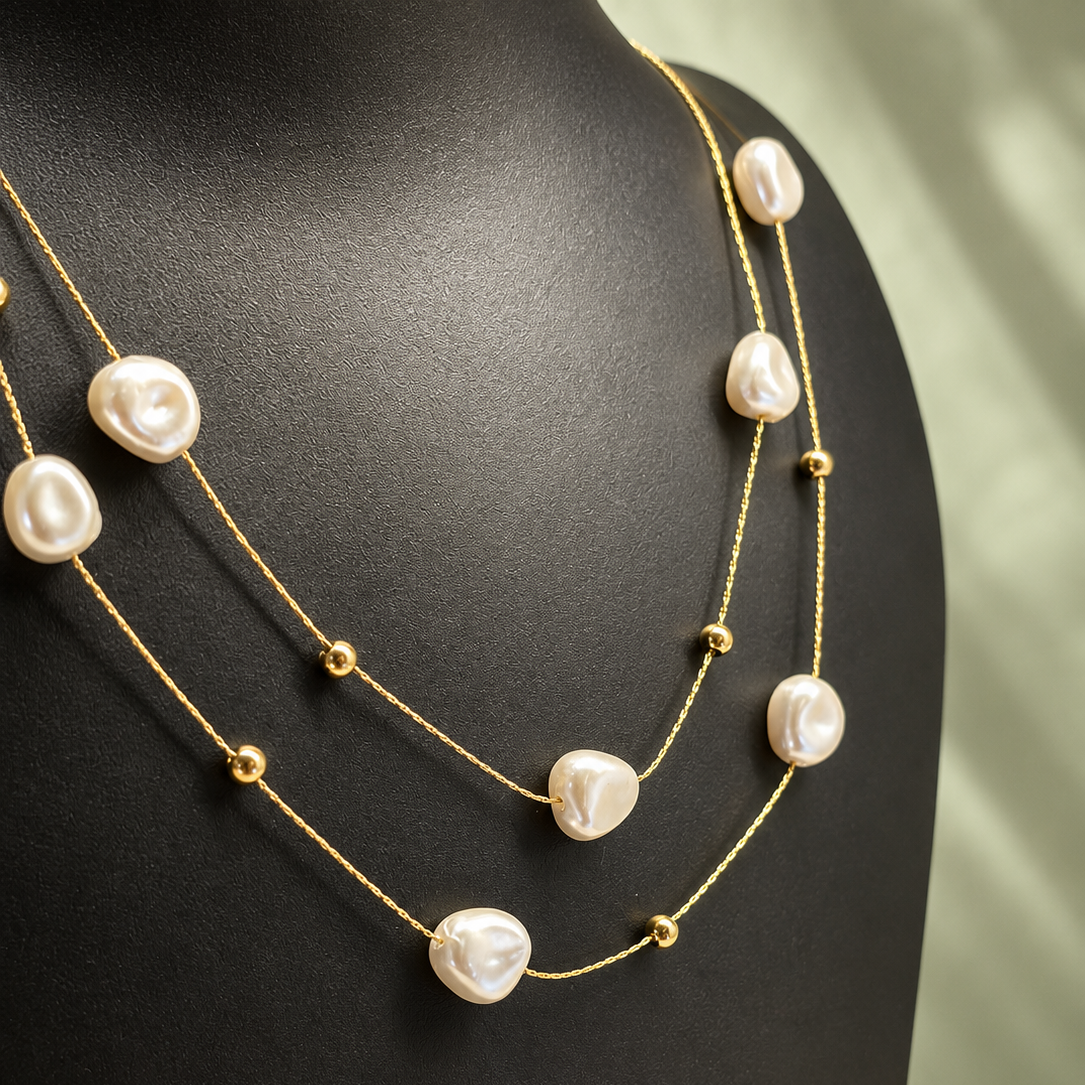 Scattered Pearl Necklace