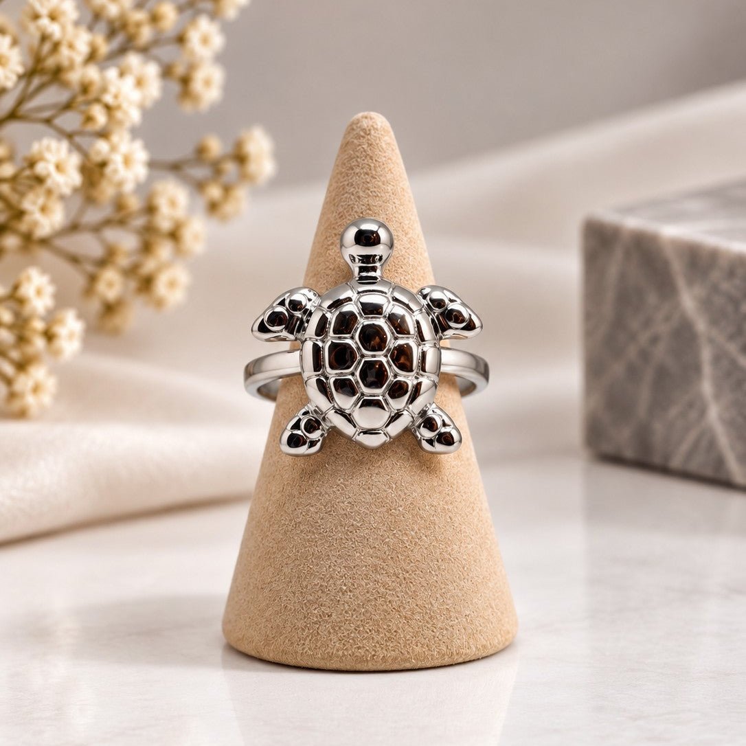 Textured Shell Turtle Ring