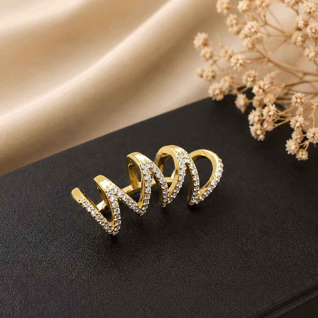 Zigzag Crown Cuff Earrings