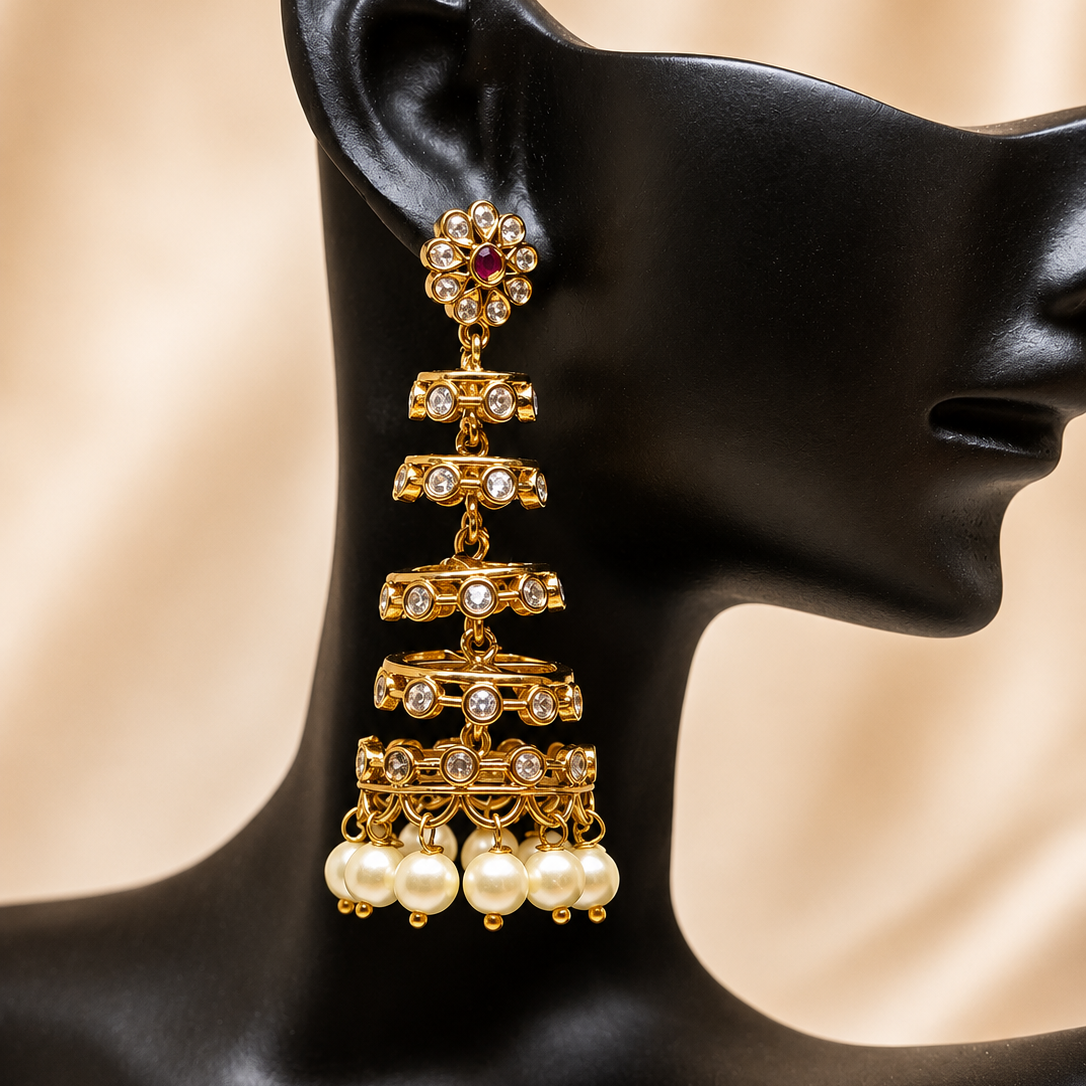 Stacked Jhumka Earrings