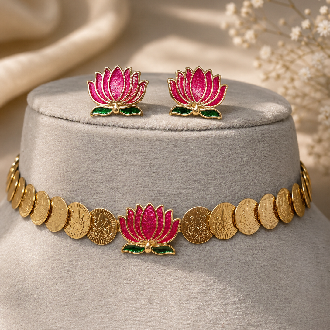 Lotus Coin Necklace