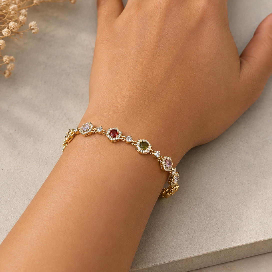 Hexagon Halo Bracelet