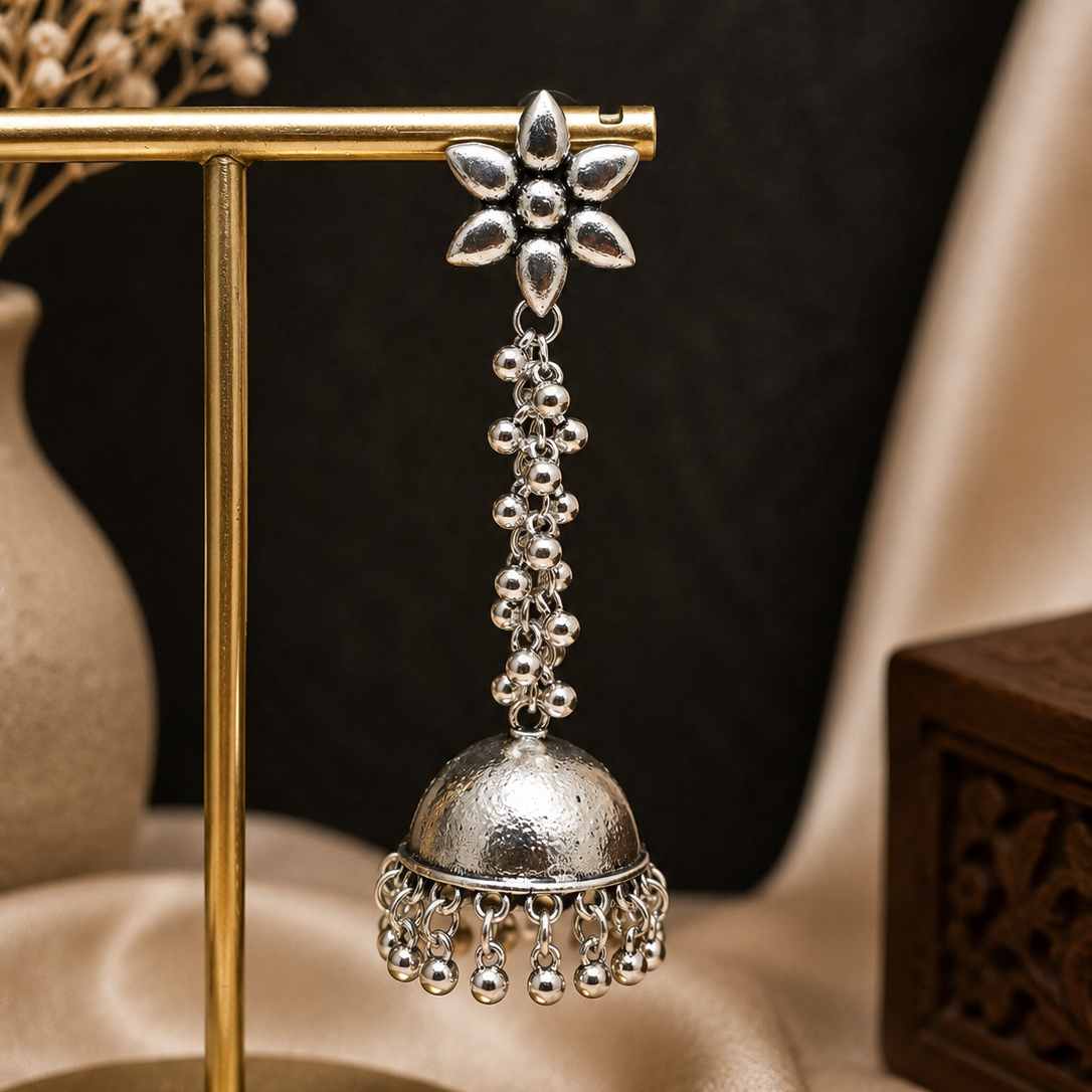 Floral Cascade Jhumka Earrings
