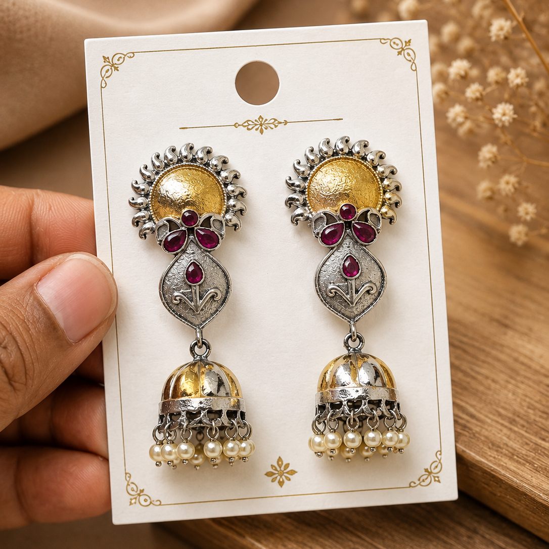 Sunburst Jhumka Earrings