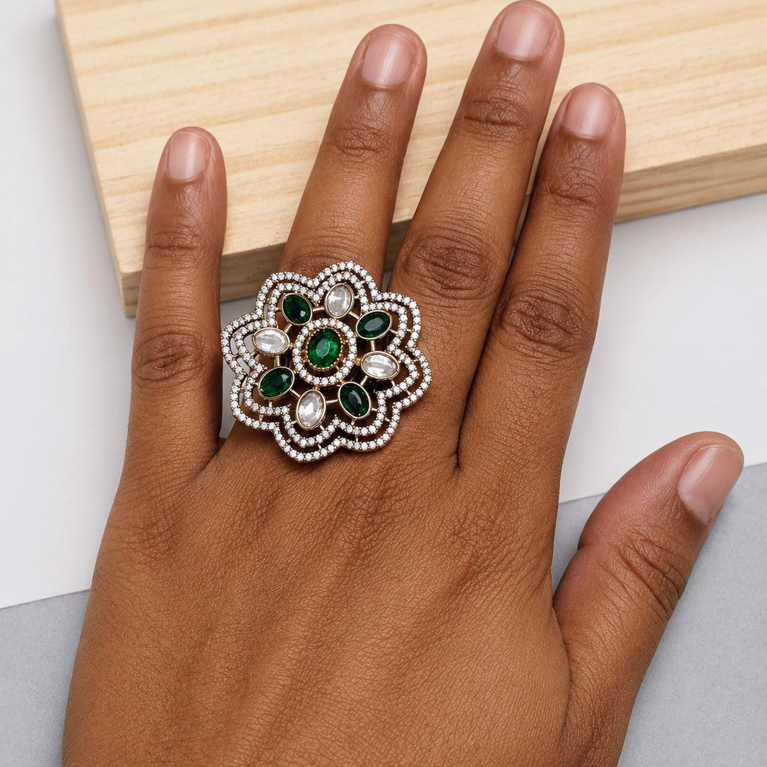 Lace Rosette Cluster Ring