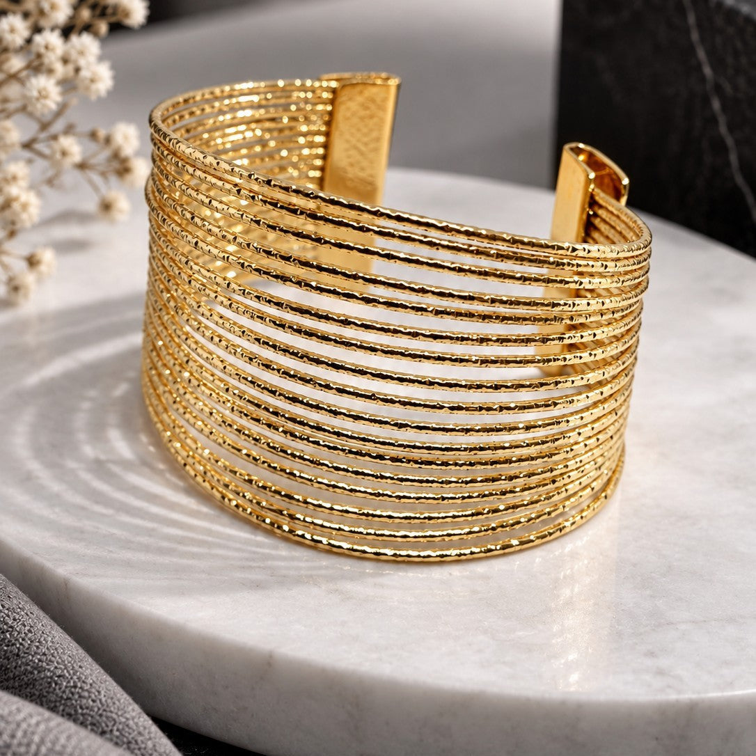 Diamond Cut Wire Cuff