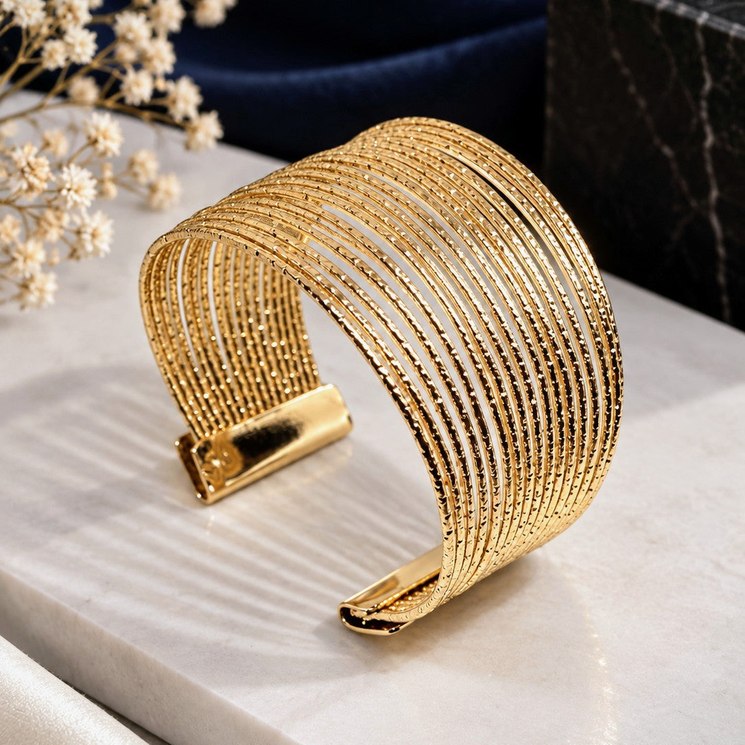 Diamond Cut Wire Cuff