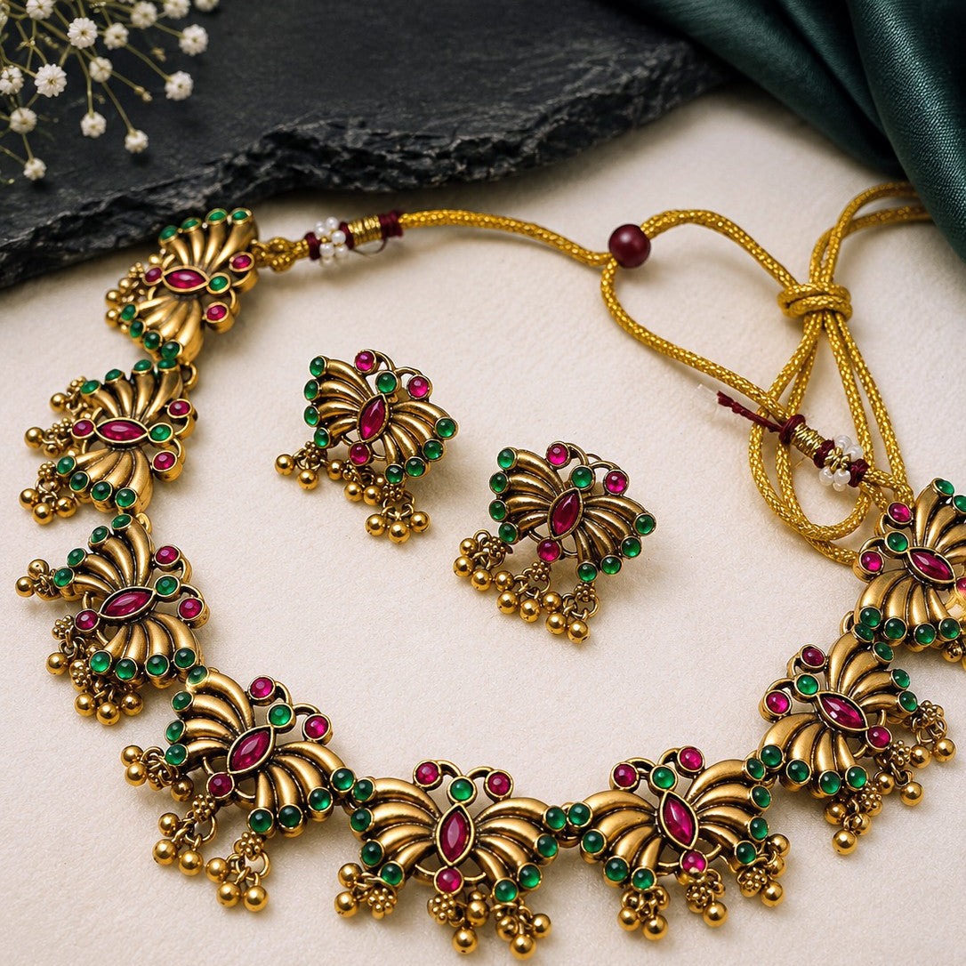 Butterfly Fringe Necklace Set