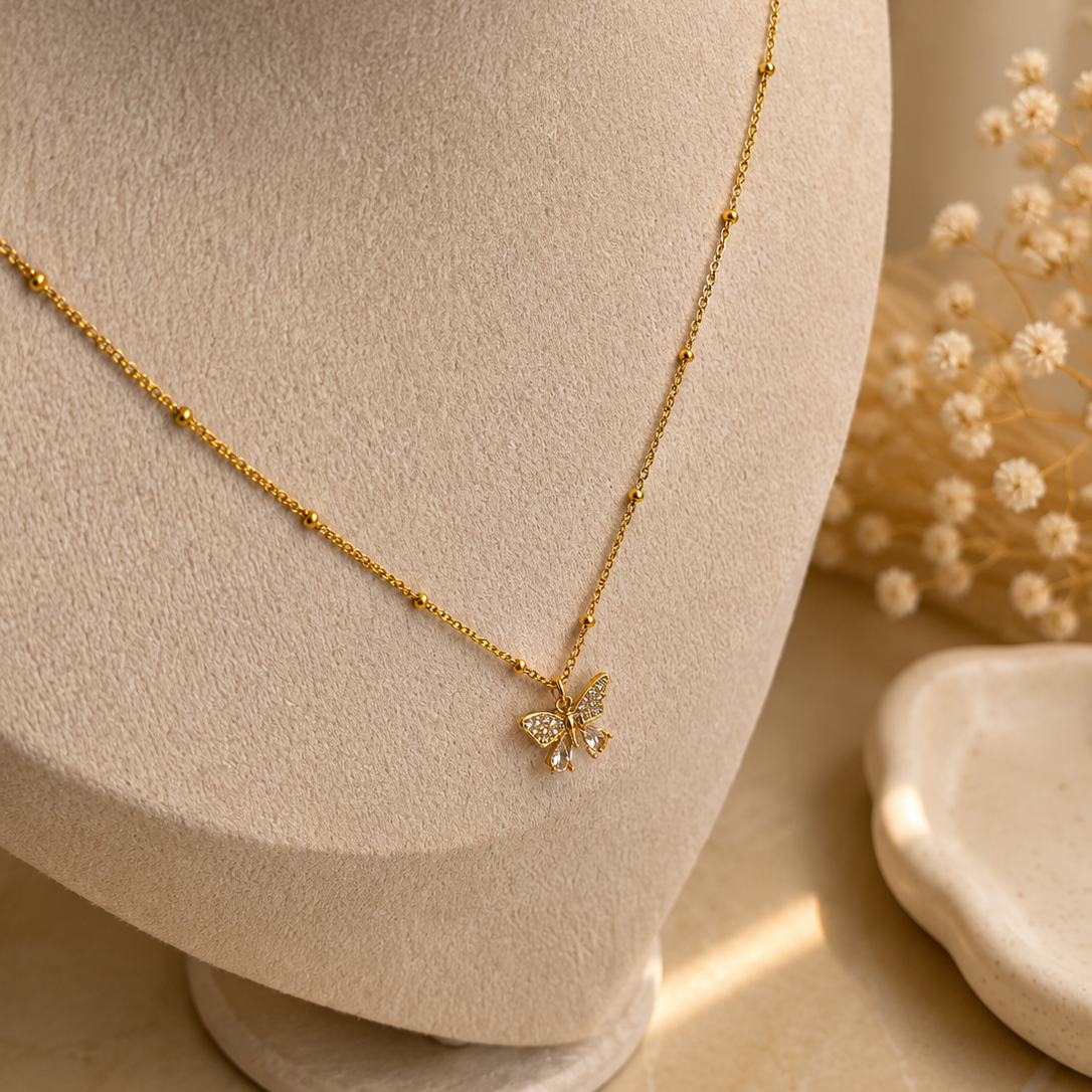 Pave Butterfly Necklace
