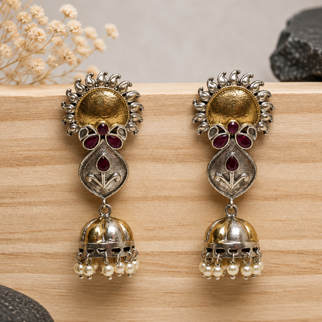 Sunburst Jhumka Earrings