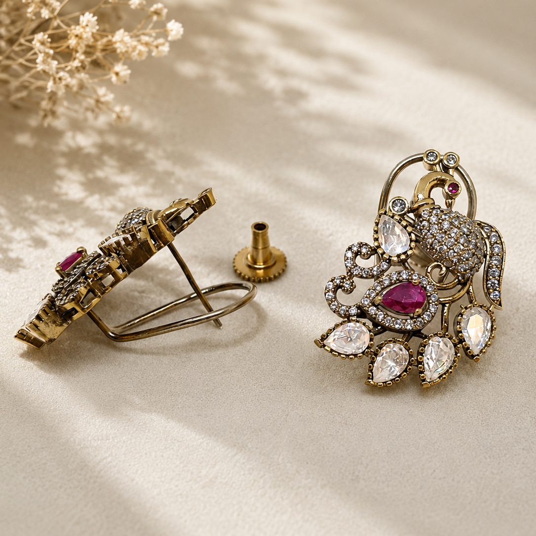 Peacock Stud Earrings