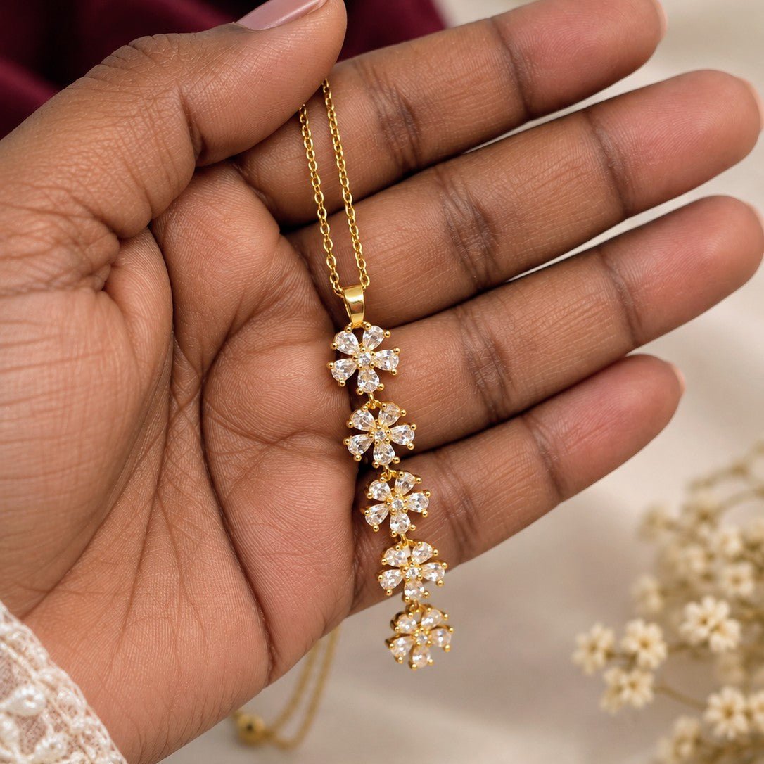 Cascading Floral Pendant Necklace