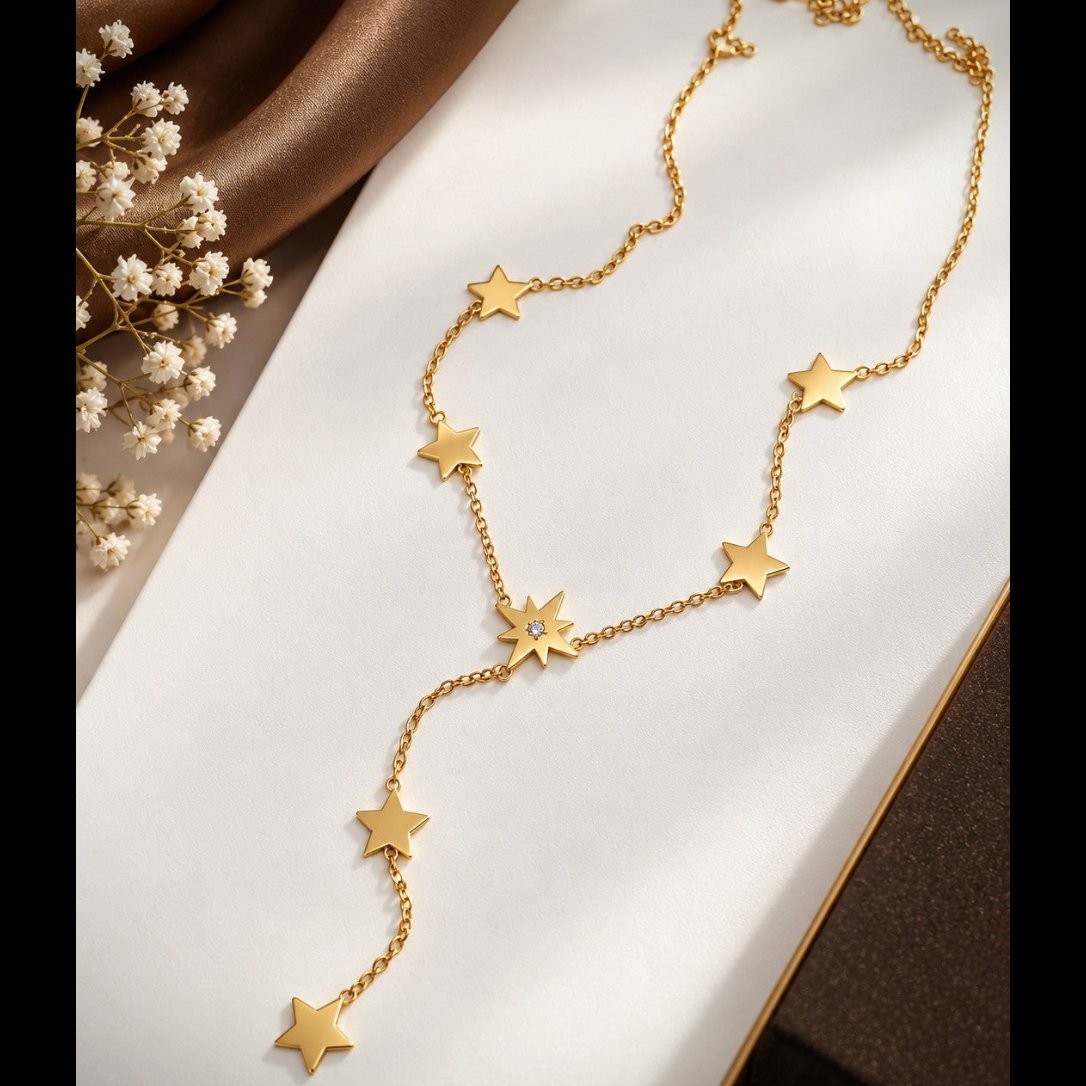 Star Drop Pendant Necklace