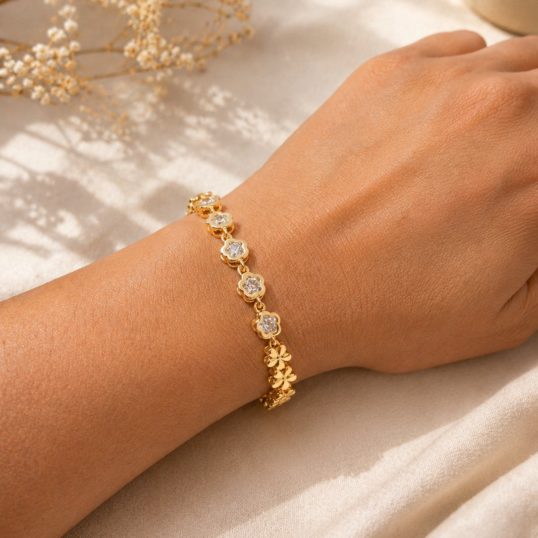 Flower Heart Bracelet