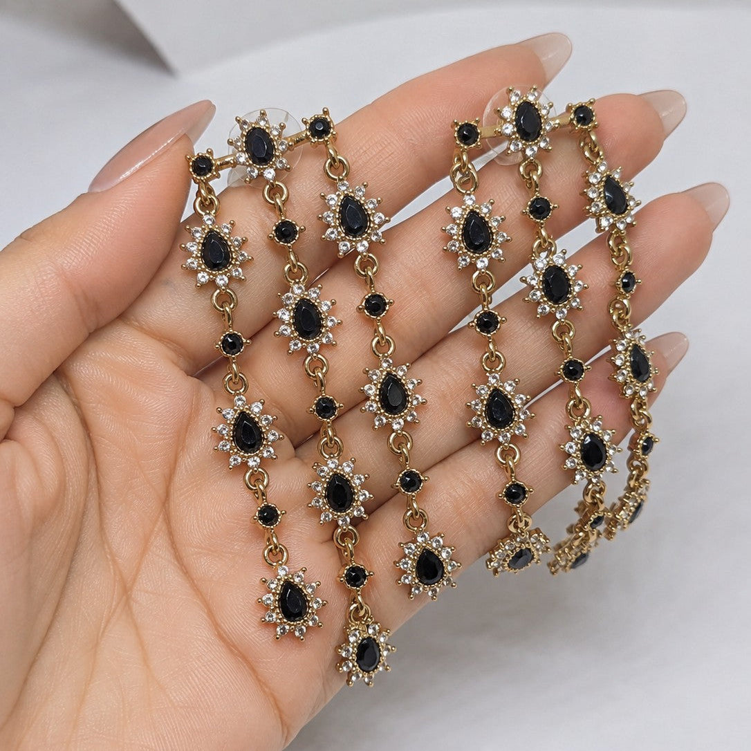 Triple Strand Starburst Drop Earrings