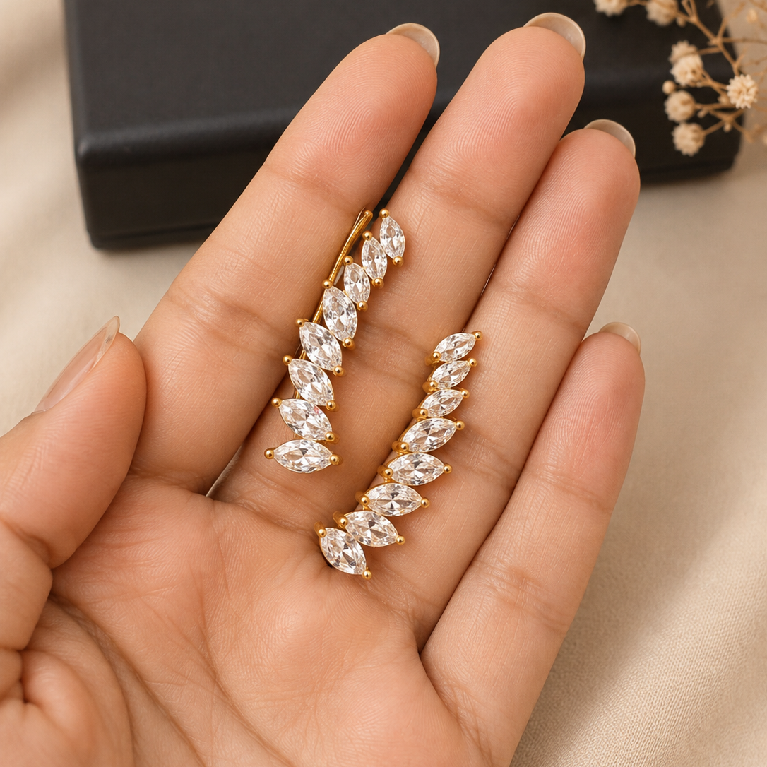 Crystal Climber Cuff Earrings