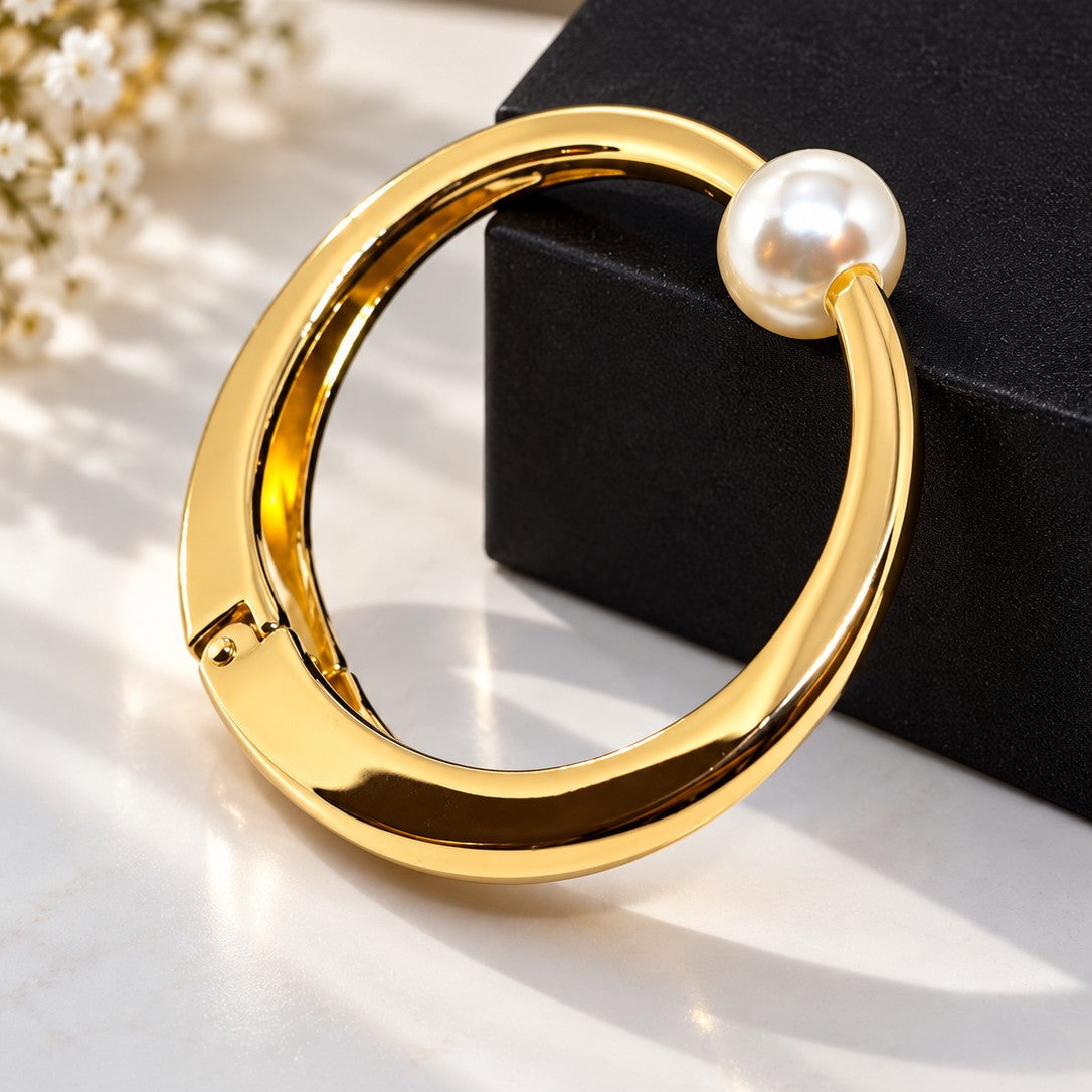 Single Pearl Tube Kada Bangle