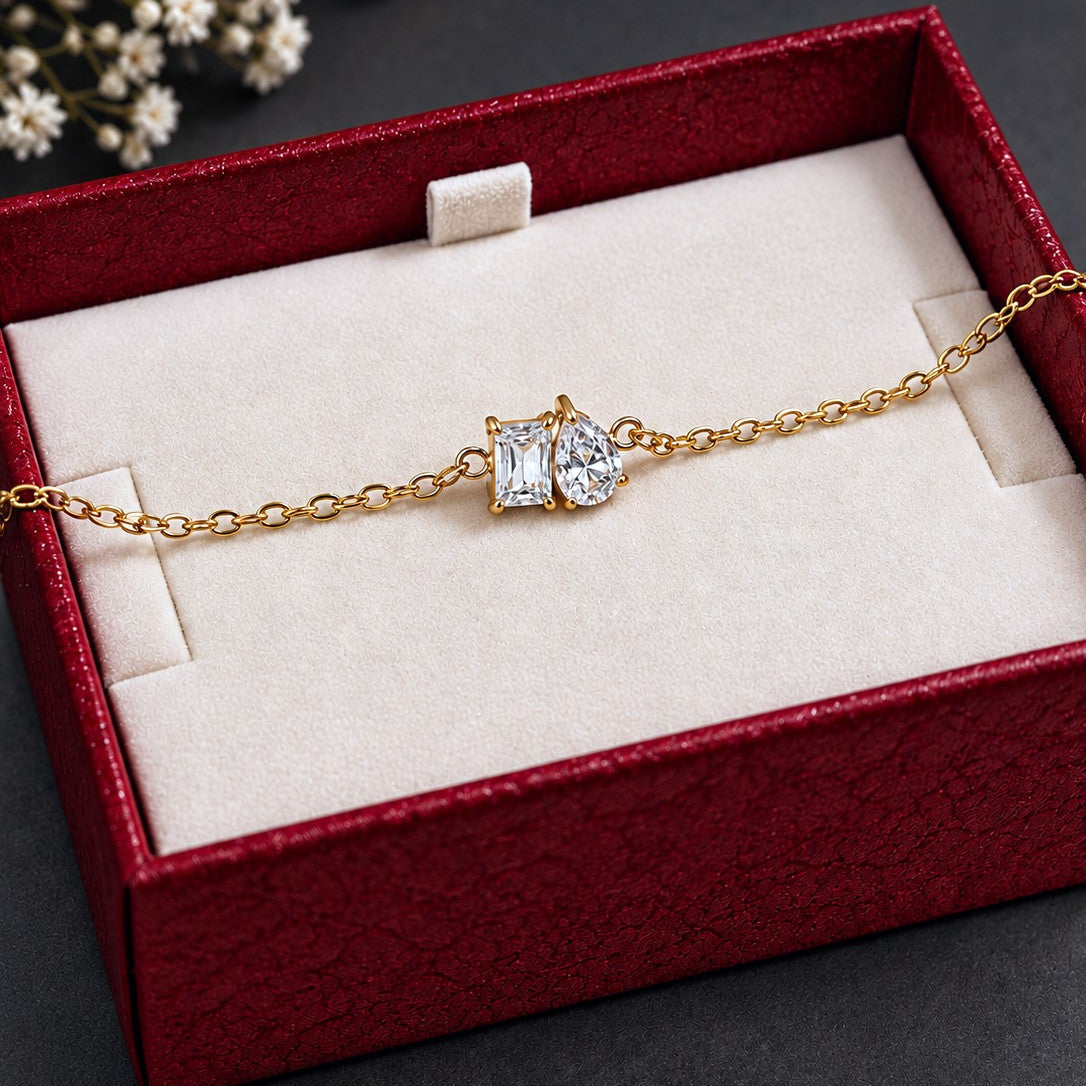 Baguette Pear Duo Bracelet