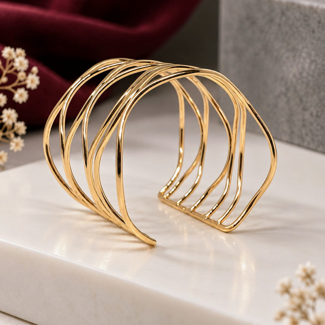 Wave Wire Cuff Bracelet