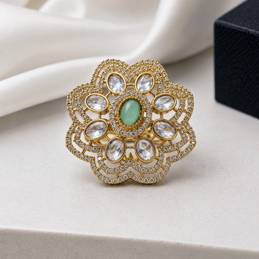 Lace Rosette Cluster Ring
