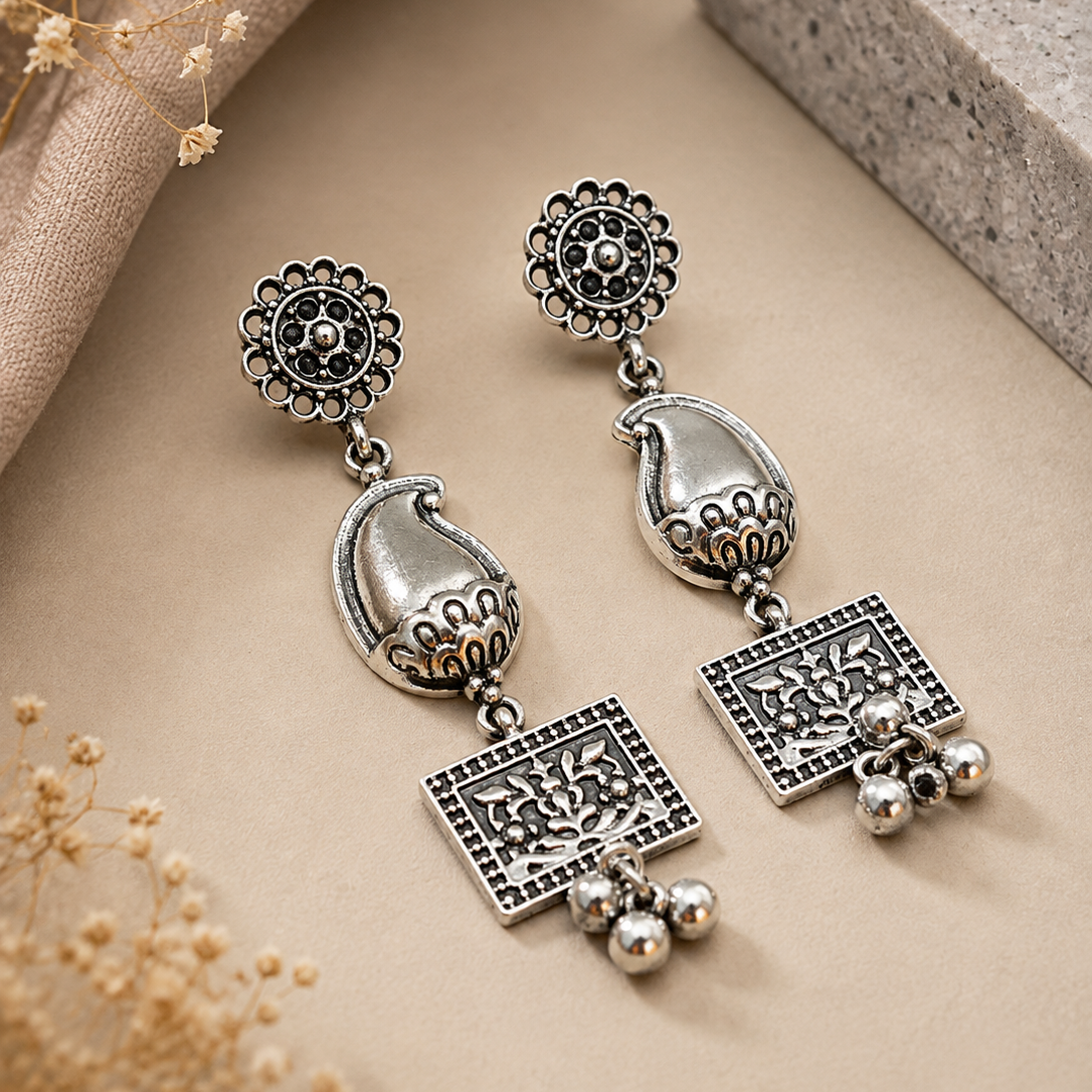 Temple Paisley Drop Earrings