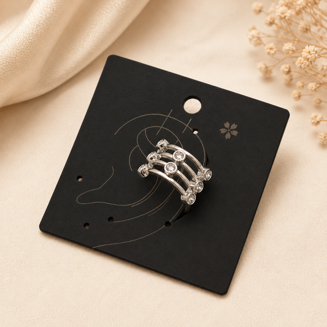 Triple Row Cuff Earrings