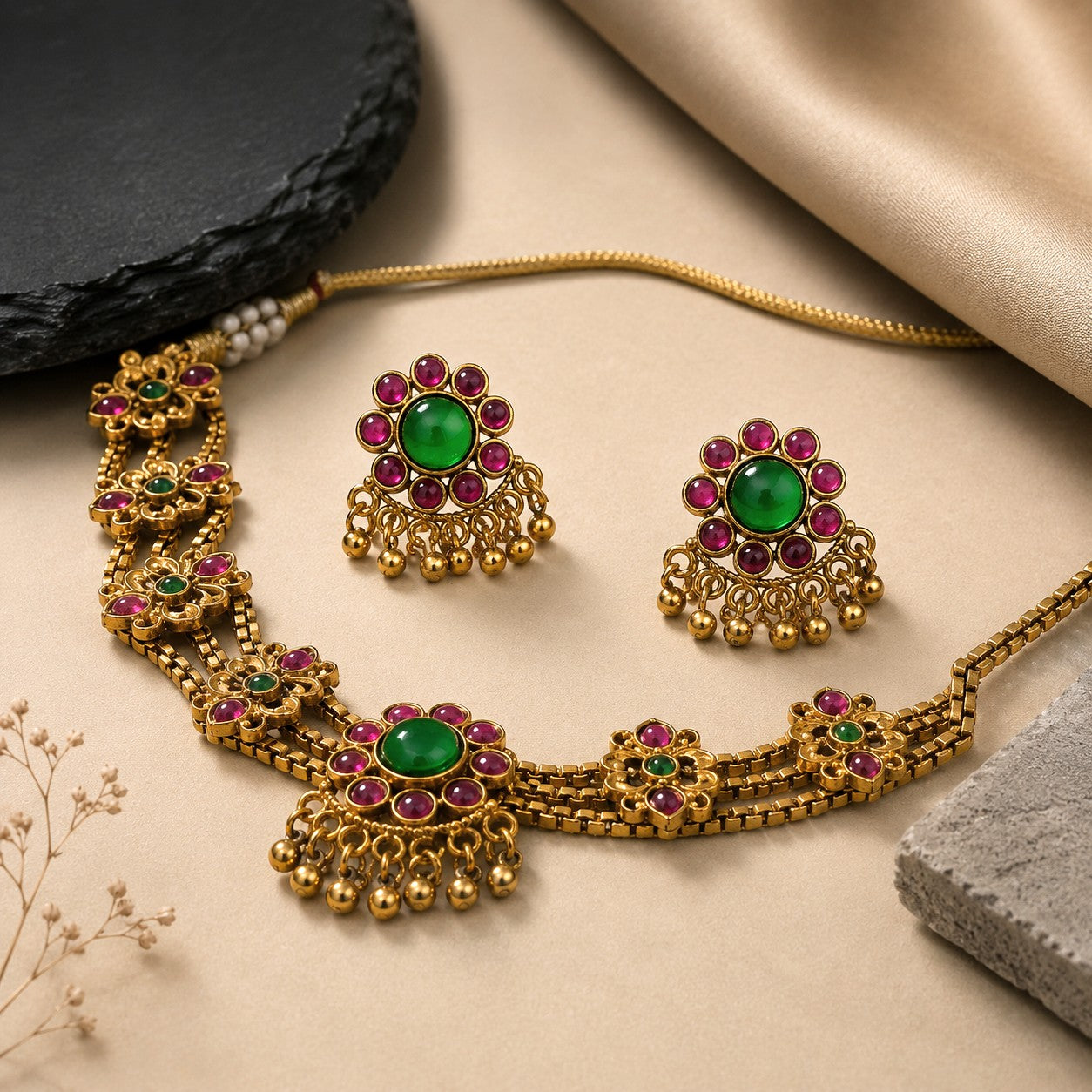 Flower Pendant Layer Necklace