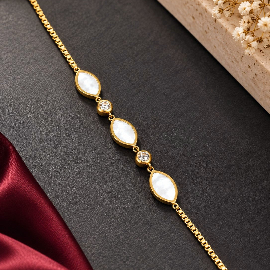 Marquise Pearl Station Bracelet