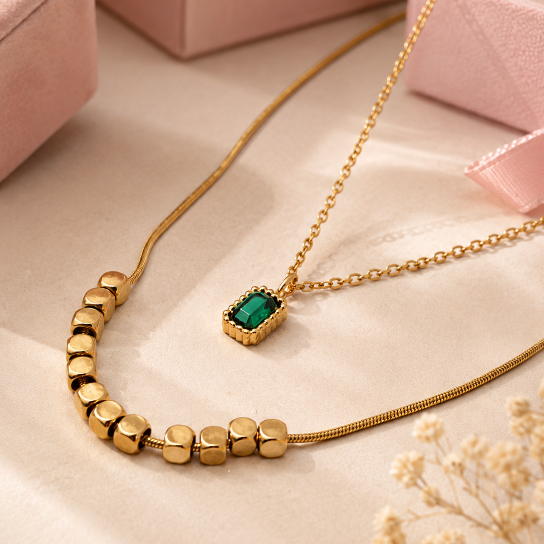 Sequin Stone Necklace