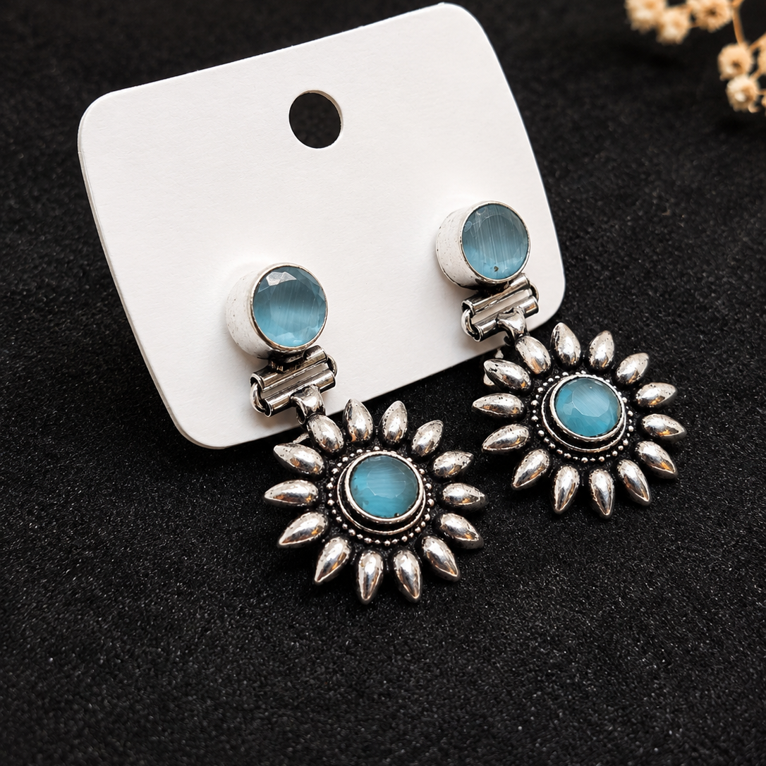 Blue Sunburst Earrings