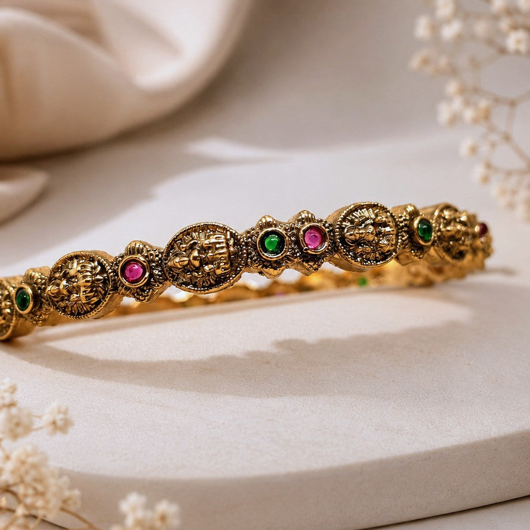 Coin Accent Bangle Pair