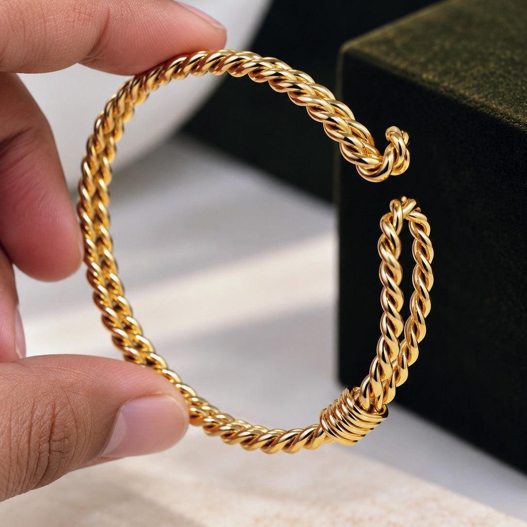 Twisted Knot Chain Cuff