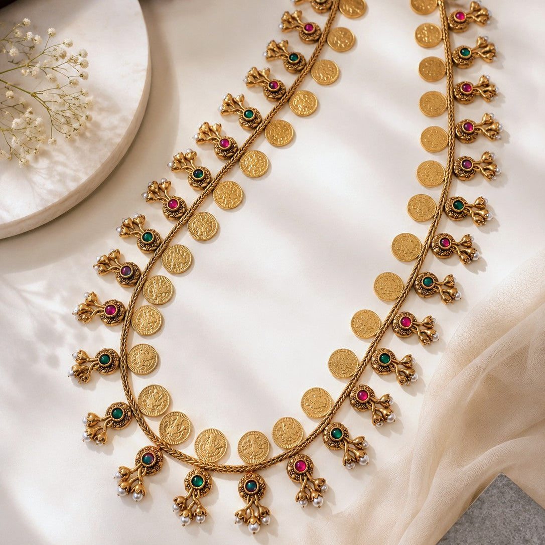 Long Coin Drop Necklace