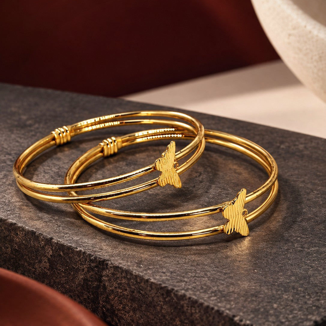 Triple Wire Butterfly Bangle