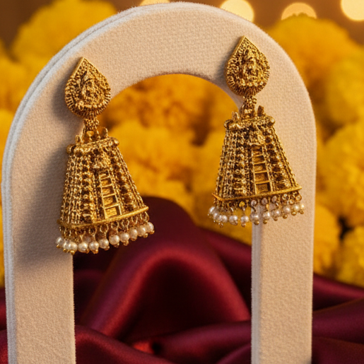 Temple Jhumka Earrings
