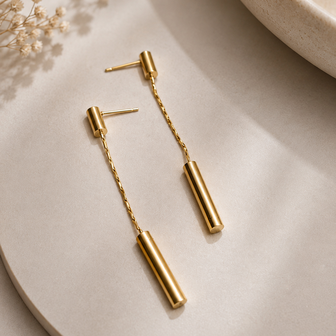 Bar Chain Drop Earrings