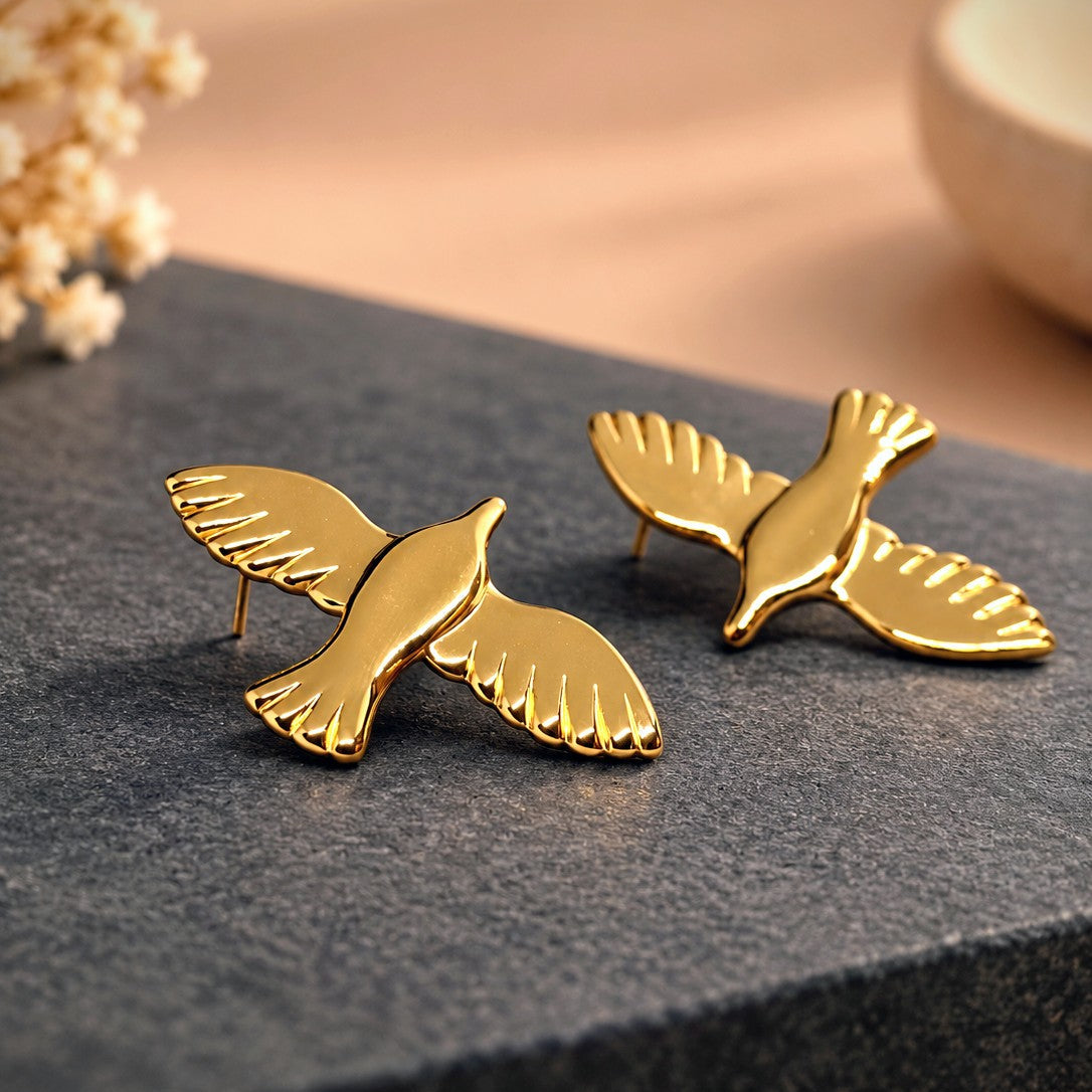 Flying Dove Stud Earrings