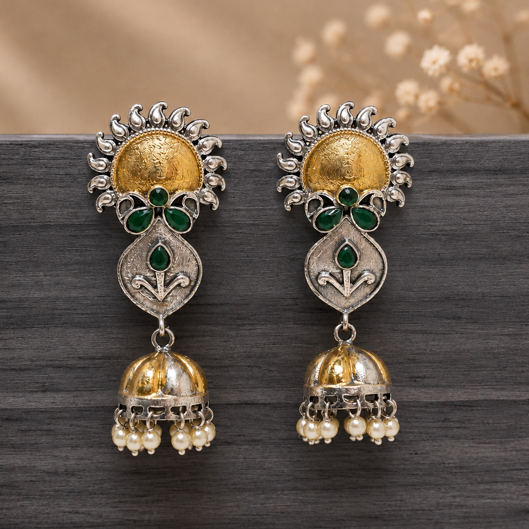 Sunburst Jhumka Earrings