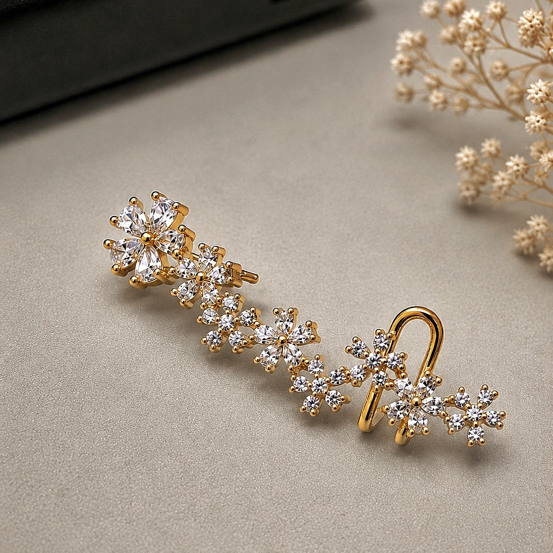 Floral Vine Cuff Earrings