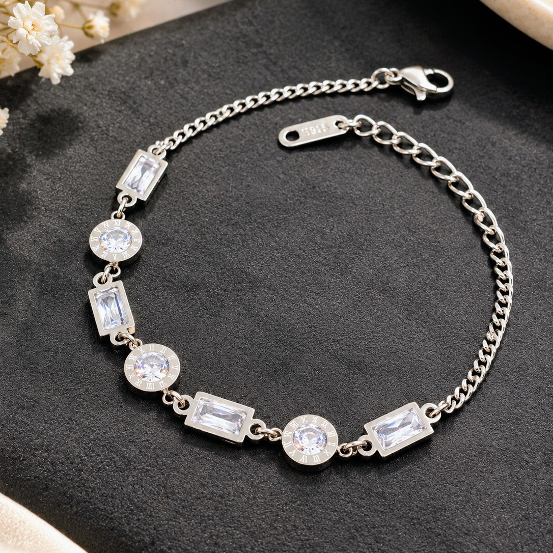 Roman Numeral Disc Bracelet