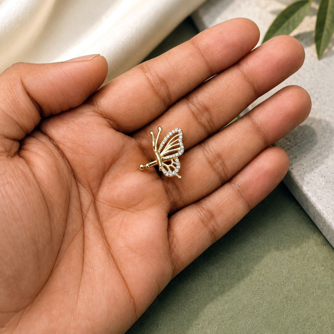 Butterfly CZ Cuff Earrings