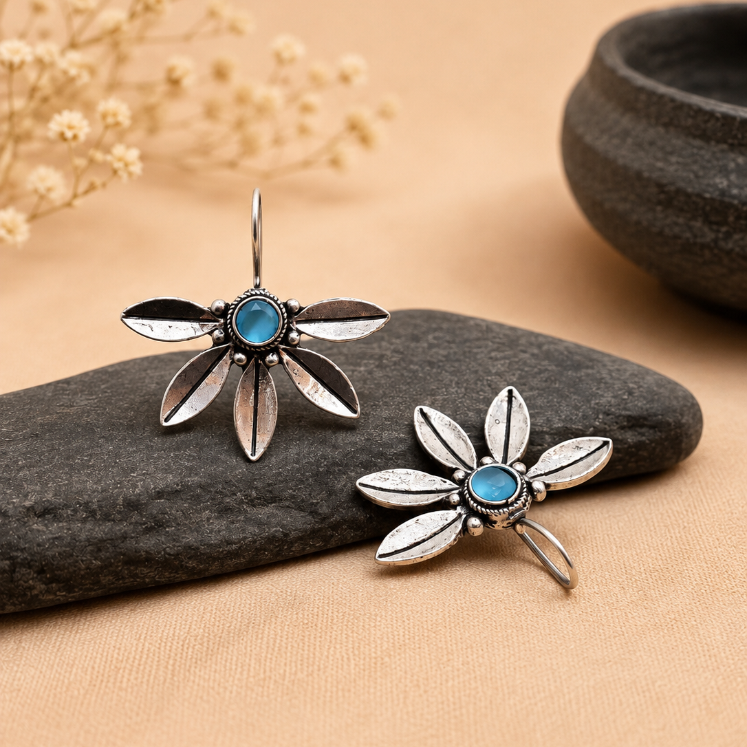 Blue Petal Earrings
