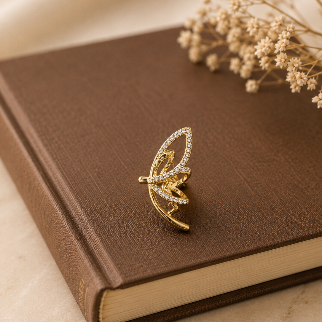 Pave Butterfly Cuff Earrings
