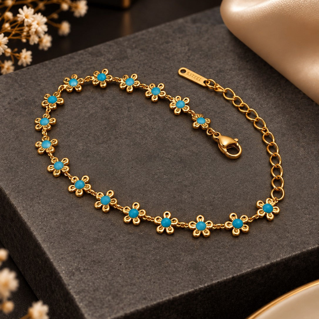 Daisy Flower Link Bracelet