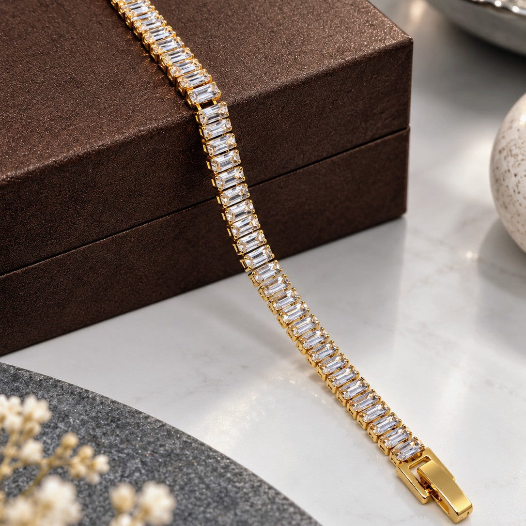 Beaded Edge Baguette Bracelet