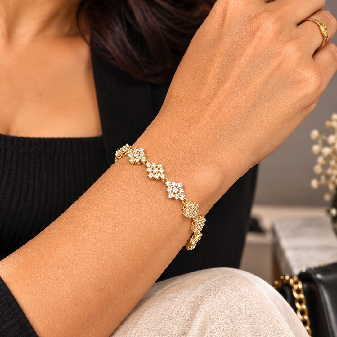 Flower Cluster Link Bracelet