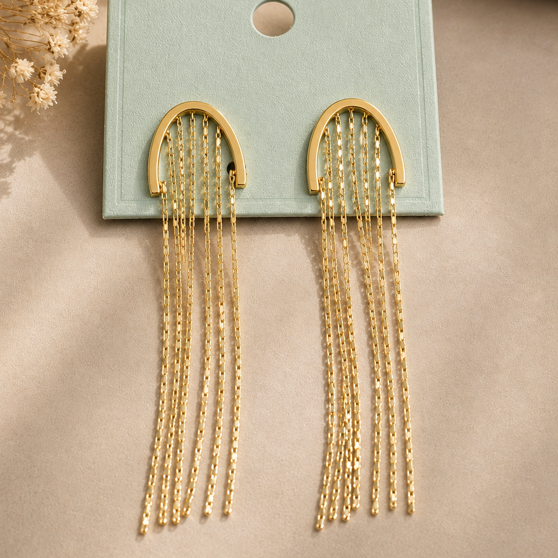 Fringe Arch Drop Earrings