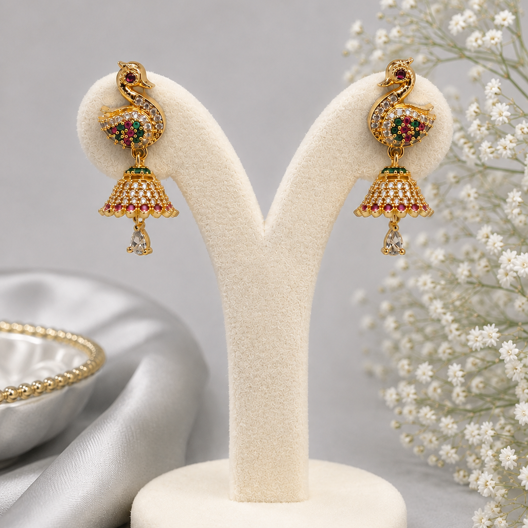 Swan Jhumka Earrings