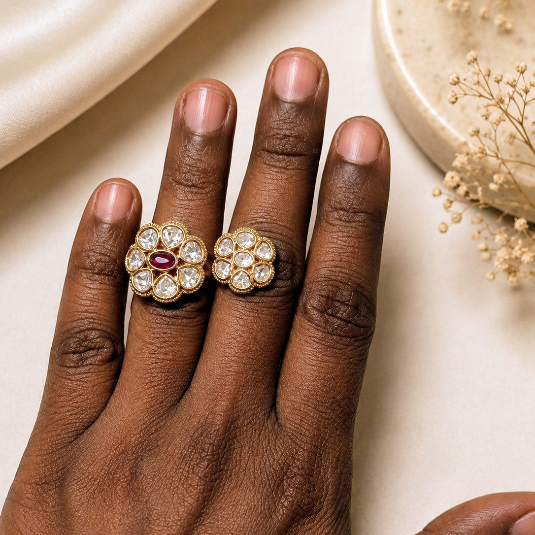 Victorian Moissanite Double Ring